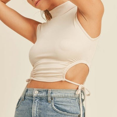 MOCK NECK CROP TOP